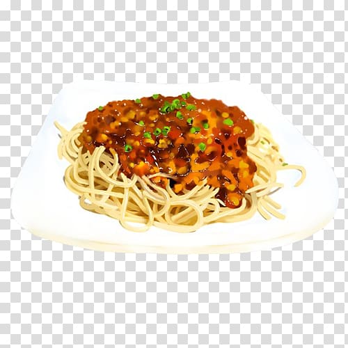 Lo mein Zhajiangmian Hot dry noodles Gravy, Butter noodles hand painting material transparent background PNG clipart