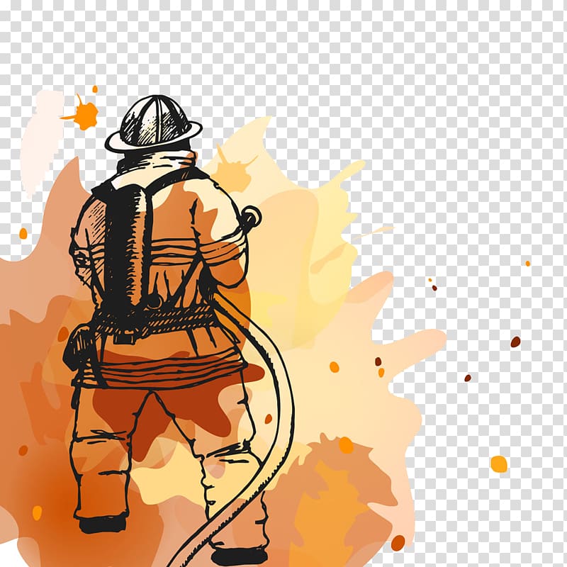 Firefighter Firefighting Fire department Fire safety, Firefighters extinguishing transparent background PNG clipart