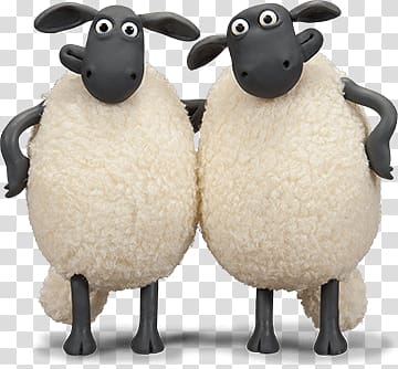 two Shaun the Sheep characters illustration, Sheep Twins transparent background PNG clipart