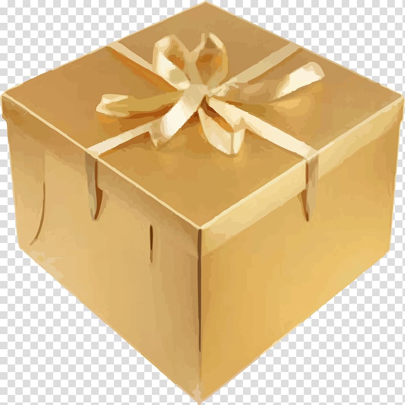Gift Box Ribbon, Gold ribbon gift box transparent background PNG clipart