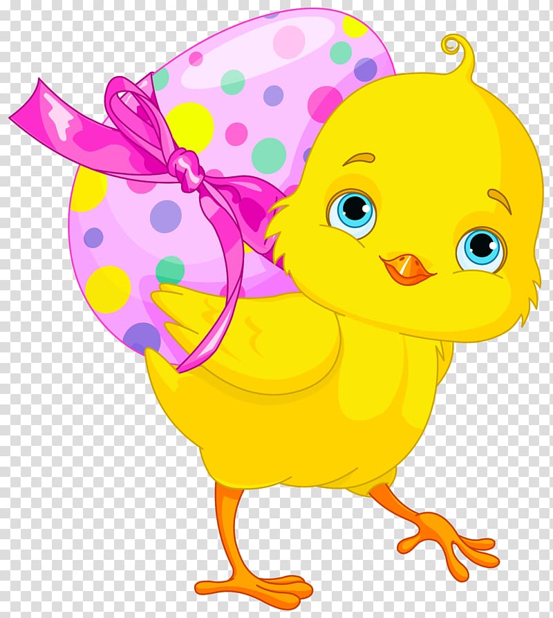 yellow chick carrying egg illustration, Chicken Easter Bunny Easter egg , Easter Chicken with Pink Egg transparent background PNG clipart