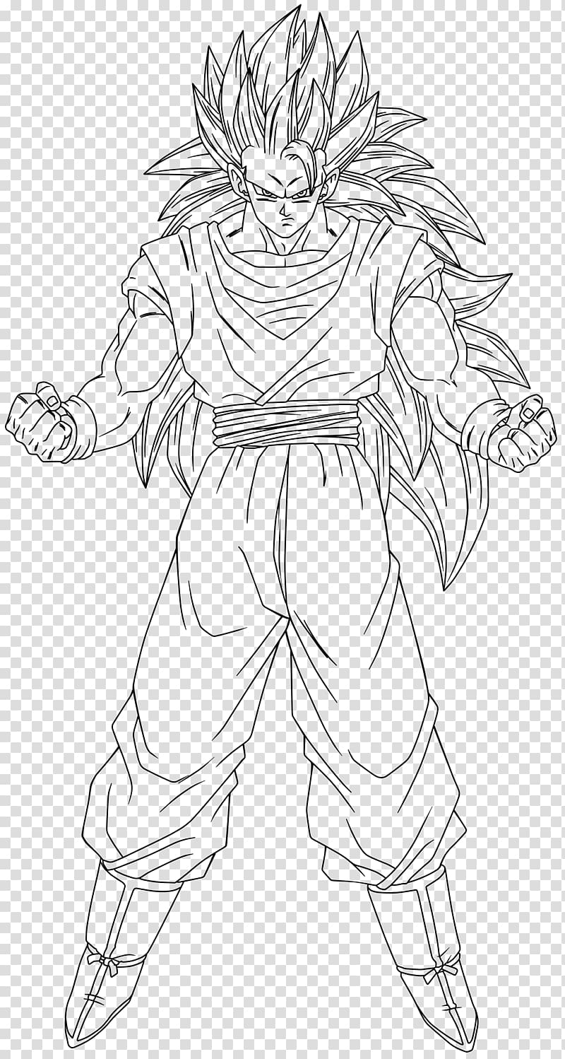 Line art Goku Gohan Trunks Vegeta, yellow jacket transparent background PNG clipart