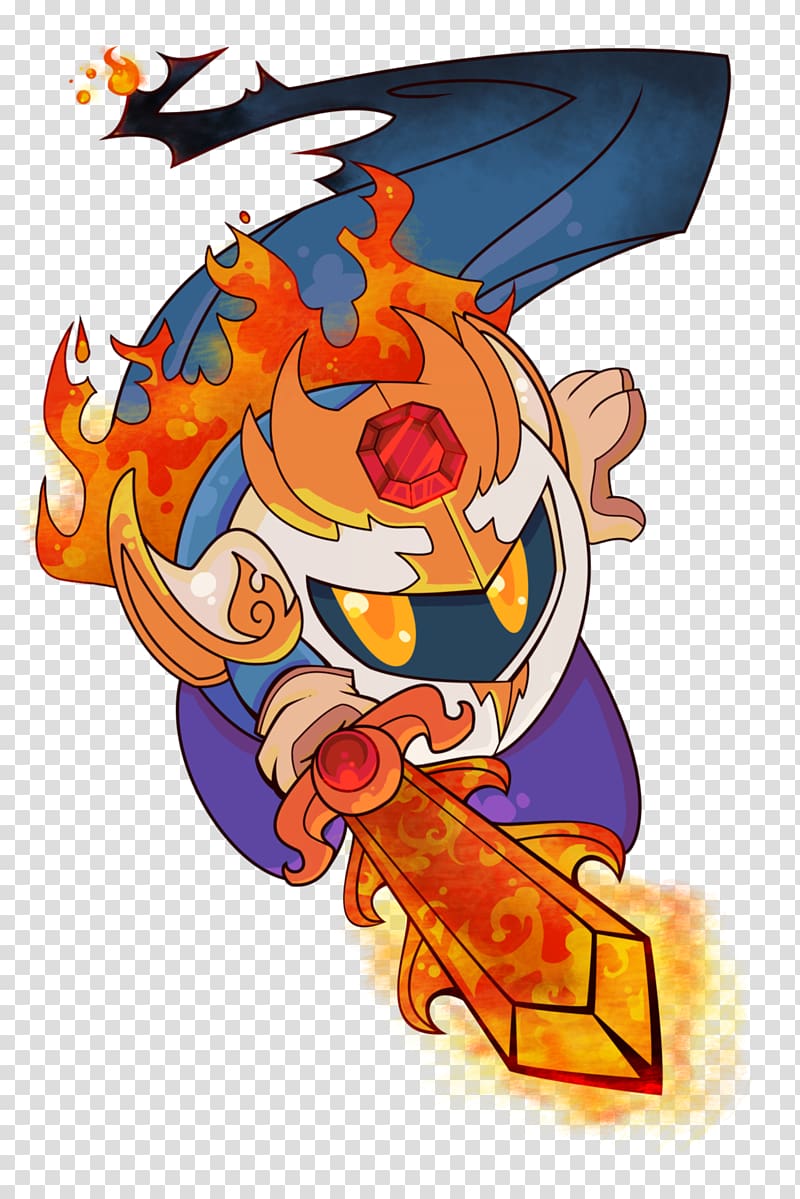 Meta Knight Kirby Art Flame, Kirby transparent background PNG clipart