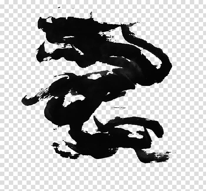 Ink wash painting Chinese dragon, Chinese style,Dragon transparent background PNG clipart