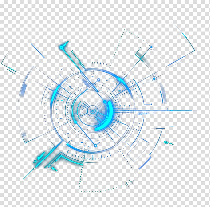 Light Circle Geometry, Science and Technology, blue mechanical transparent background PNG clipart