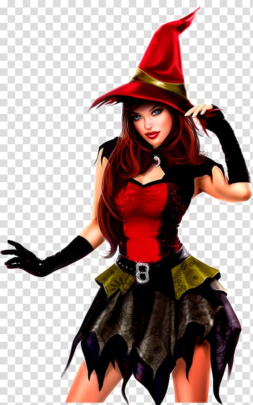Halloween costume Woman witch Girly girl, woman transparent background PNG clipart