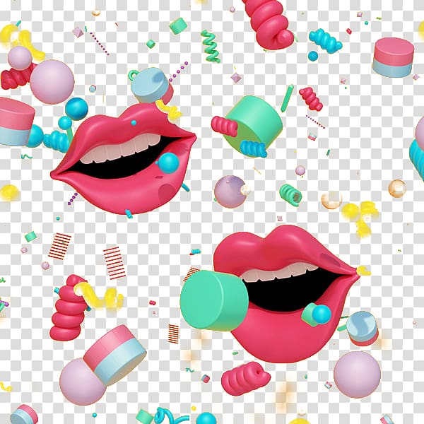 Lip , Lips decorative elements ball transparent background PNG clipart