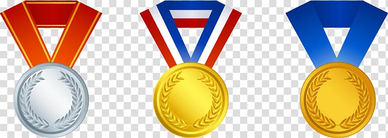 three silver, bronze, and gold medal , Gold medal Trophy Award , Medals transparent background PNG clipart