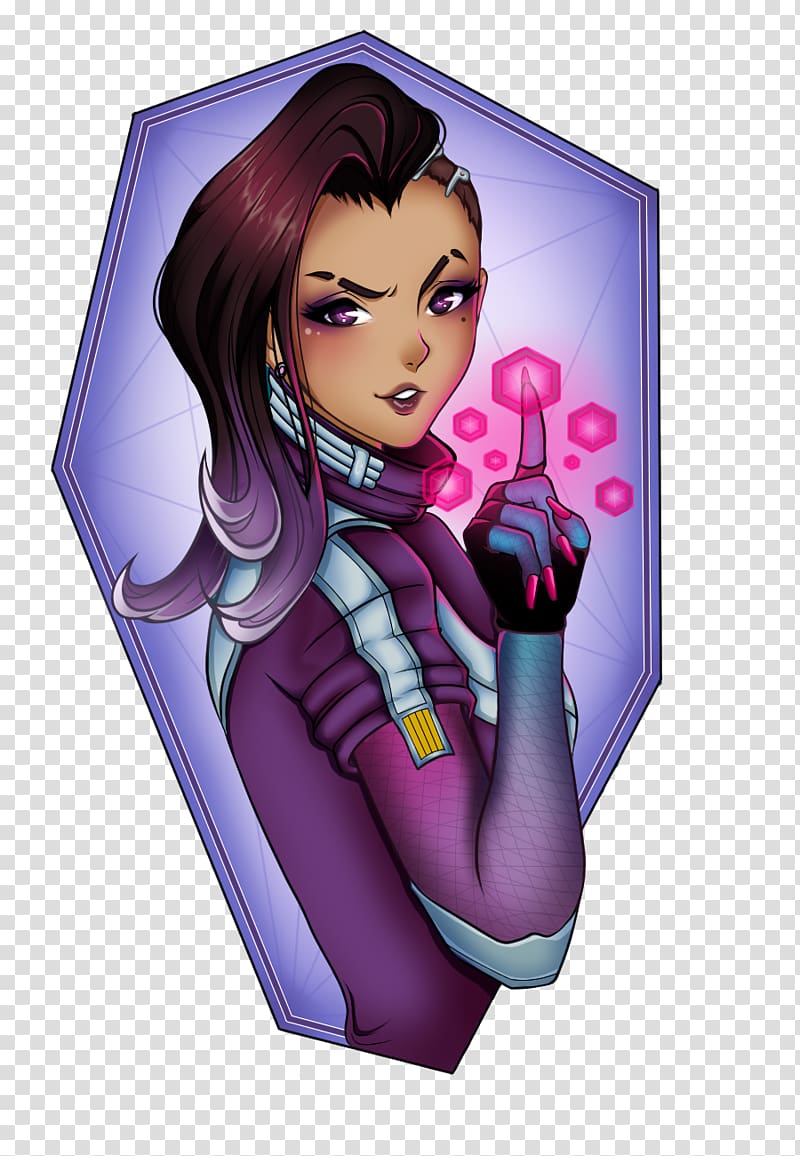 Overwatch Sombra Fan art D.Va , Overwatch Sombra transparent background PNG clipart