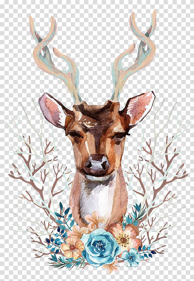 watercolor deer transparent background PNG clipart