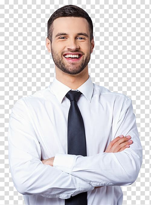man wearing white dress shirt and black necktie, Businessperson Smile , businessman transparent background PNG clipart
