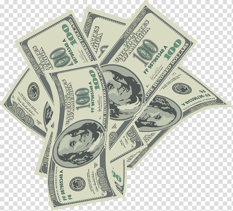 six 100 US dollar banknotes illustration, Money , Falling money transparent background PNG clipart