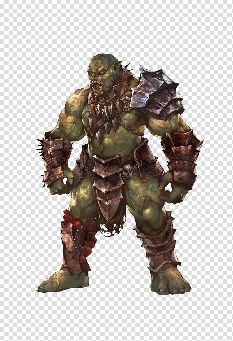 Dungeons & Dragons Pathfinder Roleplaying Game d20 System Barbarian Half-orc, Orc transparent background PNG clipart