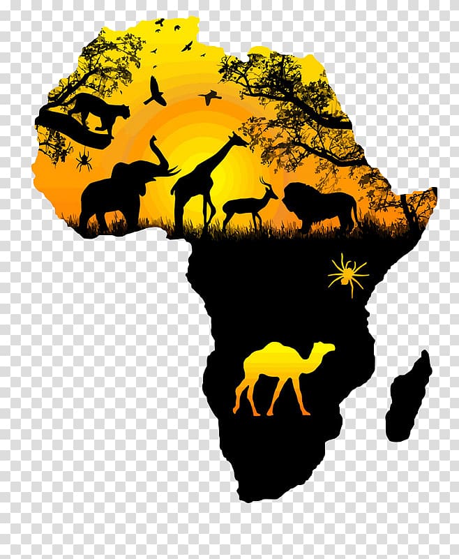 Africa map illustration, Africa Wall decal Sticker, map transparent