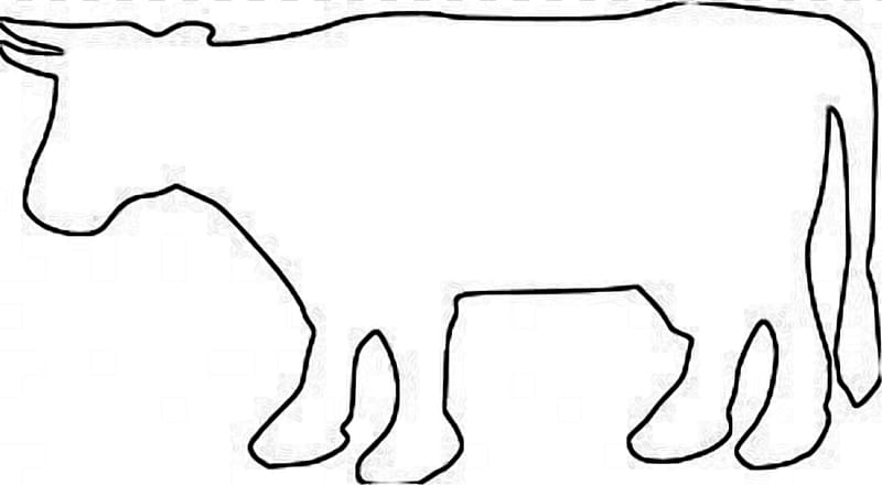 Dairy cattle Template Paper , Cow Outline transparent background PNG clipart