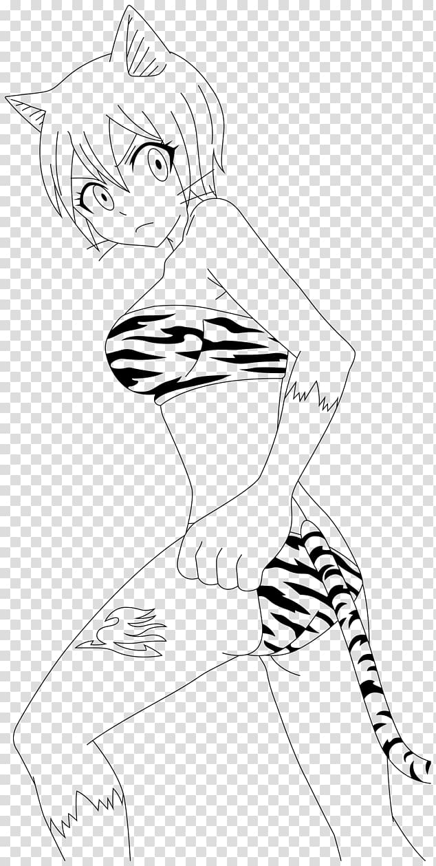 Line art Drawing Lisanna Strauss Fairy Tail Mirajane Strauss, fairy tail transparent background PNG clipart