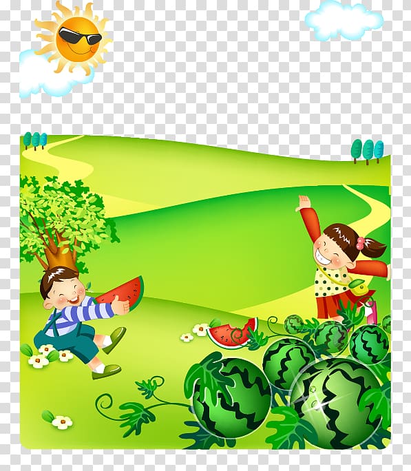 Watermelon in children transparent background PNG clipart