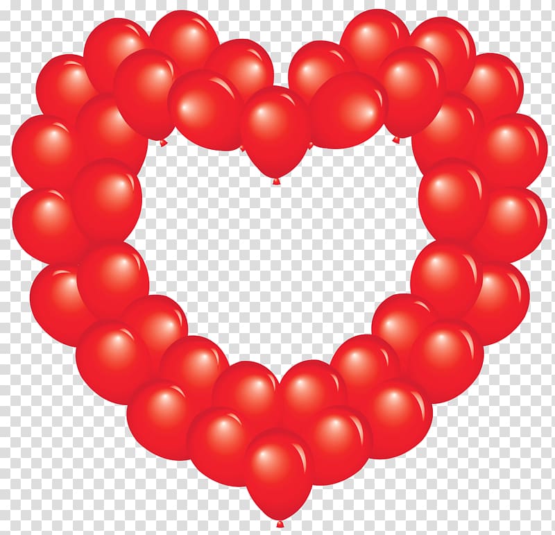 red heart balloons illustration, Balloon Heart , Red Heart Balloon transparent background PNG clipart