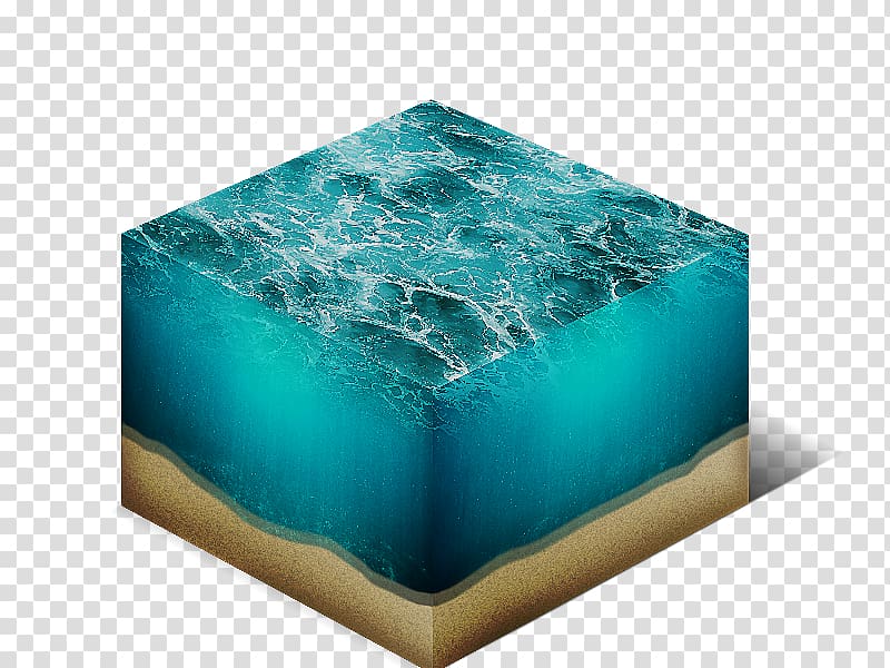 Water Cube Ocean Three-dimensional space Isometric projection, wood floor texture transparent background PNG clipart