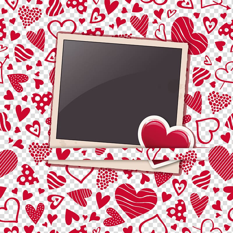 Heart frame Valentines Day Pattern, Heart-shaped frame in front of the background transparent background PNG clipart