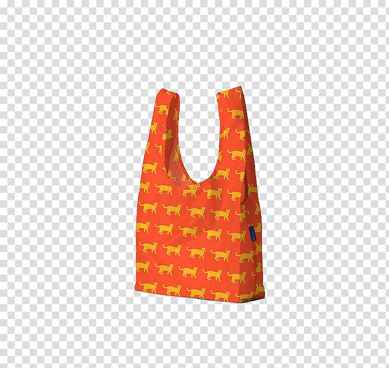 Reusable shopping bag Tote bag Handbag, Orange bags transparent background PNG clipart
