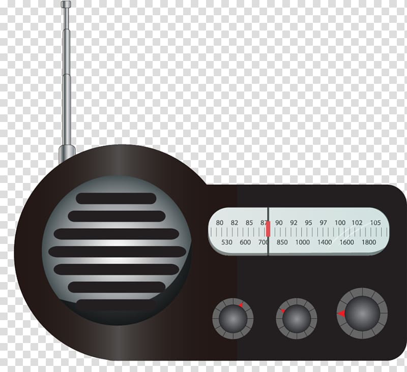 Golden Age of Radio Microphone Antique radio, Retro FM radio transparent background PNG clipart