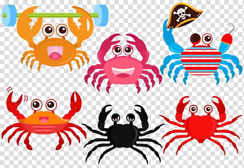 Crab Cartoon Aquatic animal Illustration, Cartoon crab material transparent background PNG clipart
