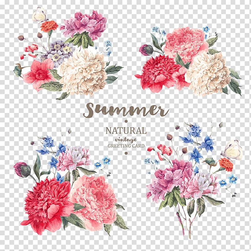 summer natural flower advertisement, Flower illustration .xchng, Beautifully hand-painted flowers material plant transparent background PNG clipart
