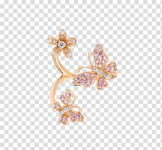 Earring Body Jewellery Brooch, Butterfly Ring transparent background PNG clipart
