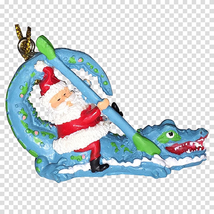 Christmas ornament Alligator Santa Claus New Orleans, santa rides on the elk transparent background PNG clipart