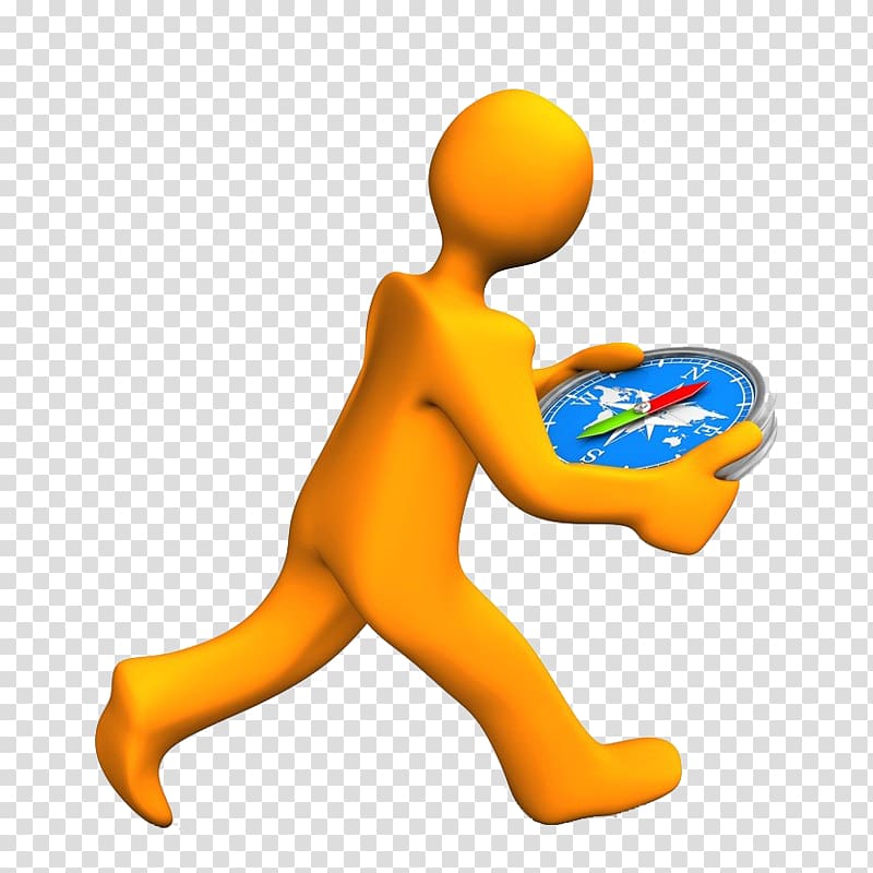 , Man walking with a compass transparent background PNG clipart