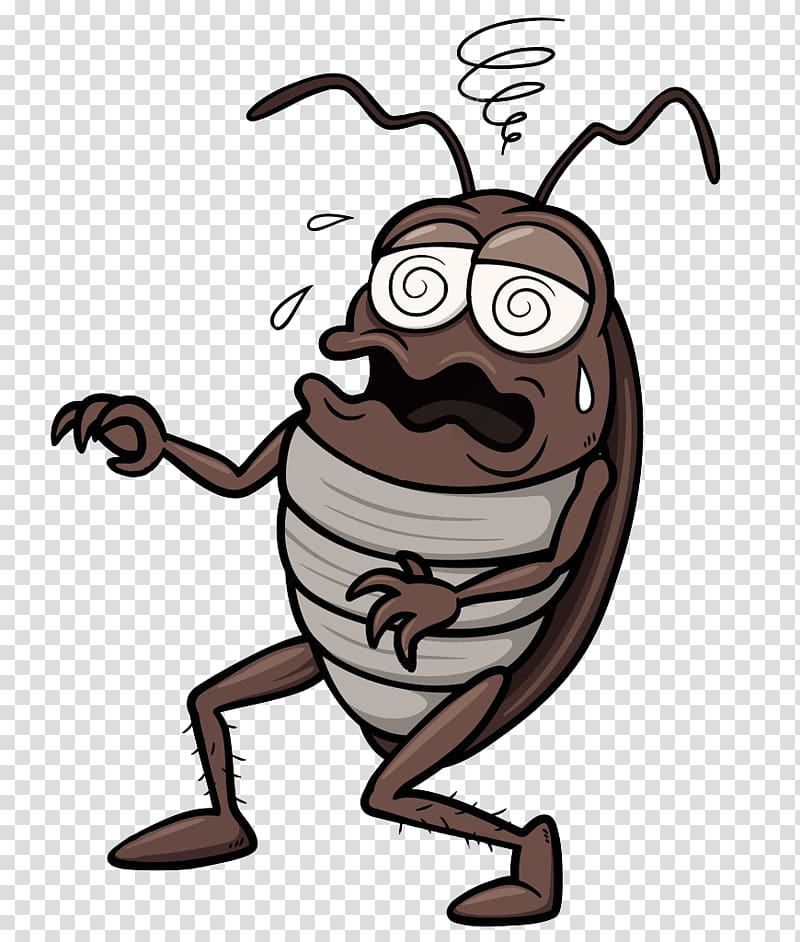 Cockroach Cartoon , About to faint cockroaches transparent background PNG clipart