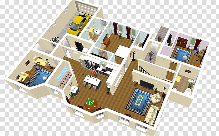 Sweet Home 3D 3D computer graphics 3D floor plan House Design, 3D Candy transparent background PNG clipart