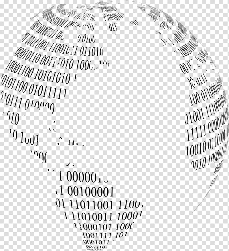 Binary number Binary code Globe Computer, globe transparent background PNG clipart