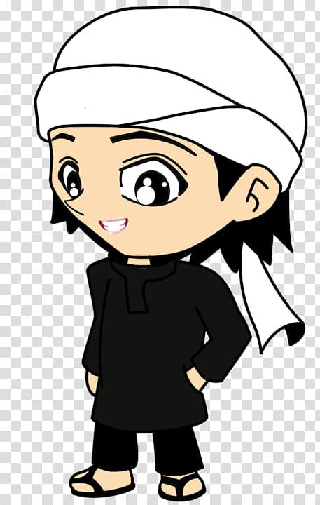 man with bandana illustration, Muslim Cartoon Child Islam Saidina 3X, child transparent background PNG clipart