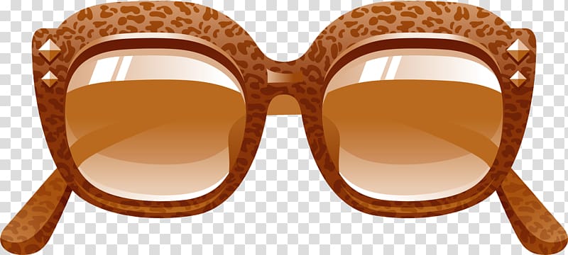 Glasses Beach, Brown cartoon beach glasses transparent background PNG clipart