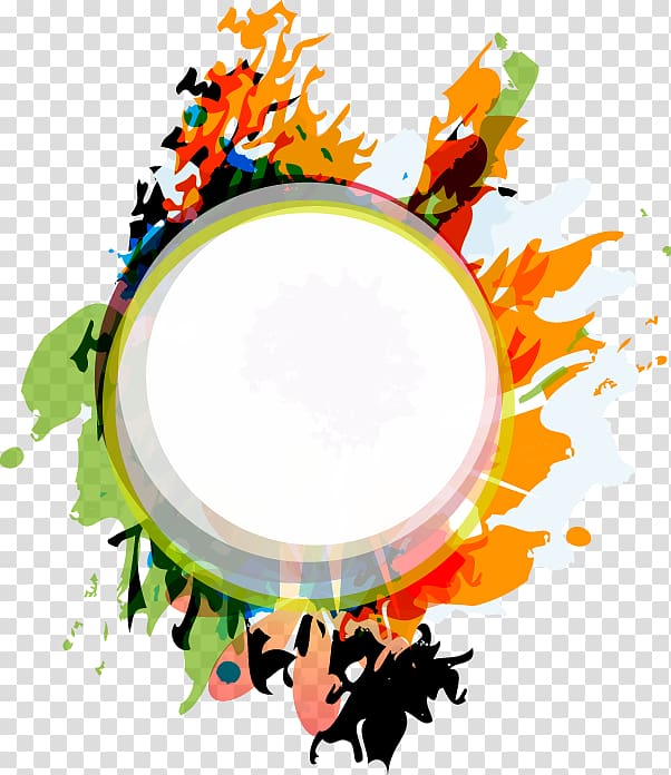 orange and multicolored painting, Circle Watercolor painting , Colorful abstract watercolor ink ring transparent background PNG clipart