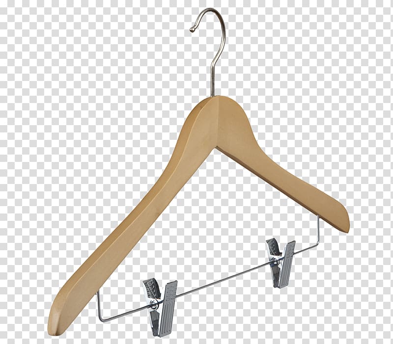 Clothes hanger Wood Clothing Plastic Metal, wooden hanging transparent background PNG clipart