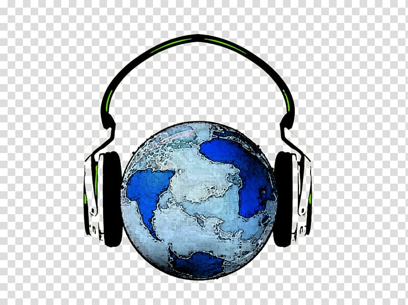 Headphones, Earth wearing headphones transparent background PNG clipart