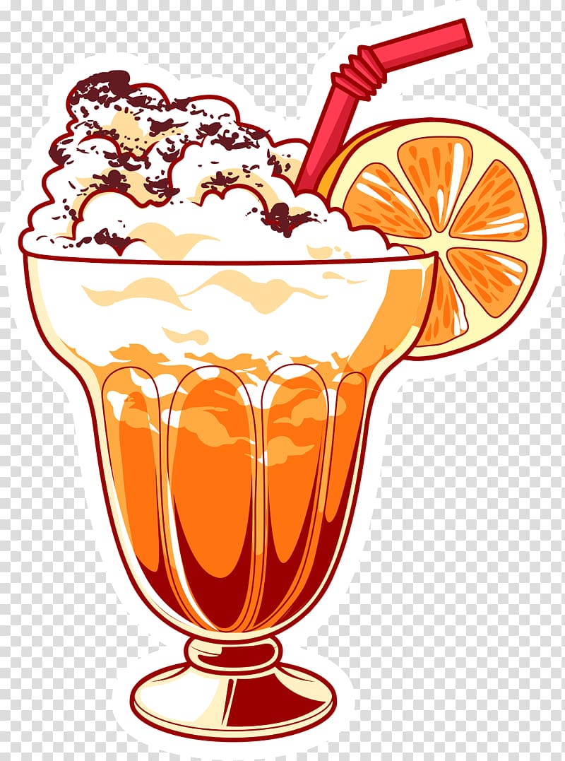Milkshake Smoothie Cocktail, Orange delicious sand ice transparent background PNG clipart