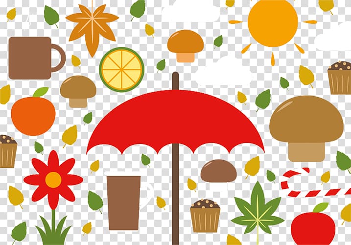 Euclidean Adobe Illustrator , Coffee orange red umbrella transparent background PNG clipart