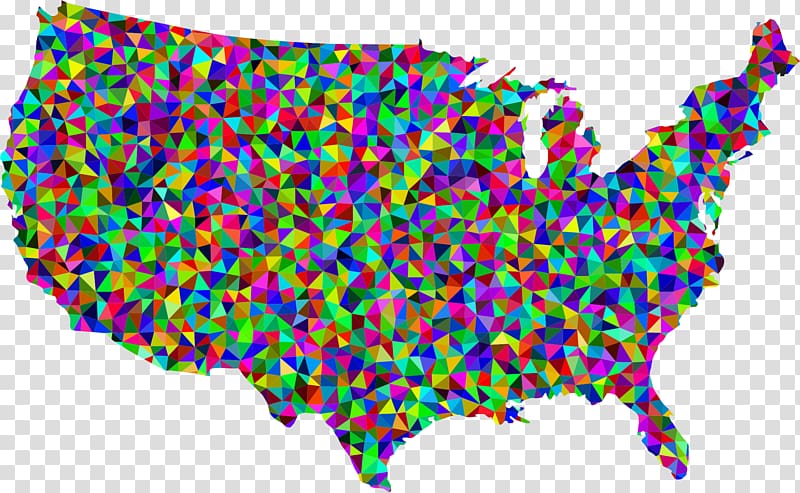 United States Map , low polygon border transparent background PNG clipart