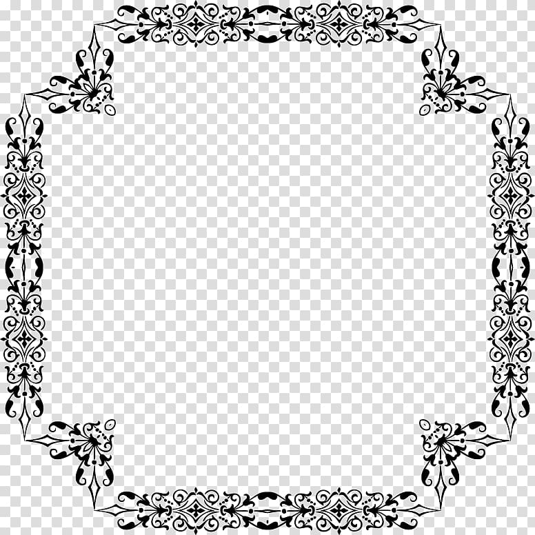 Frames Borders and Frames Ornamental plant Black and white, others transparent background PNG clipart
