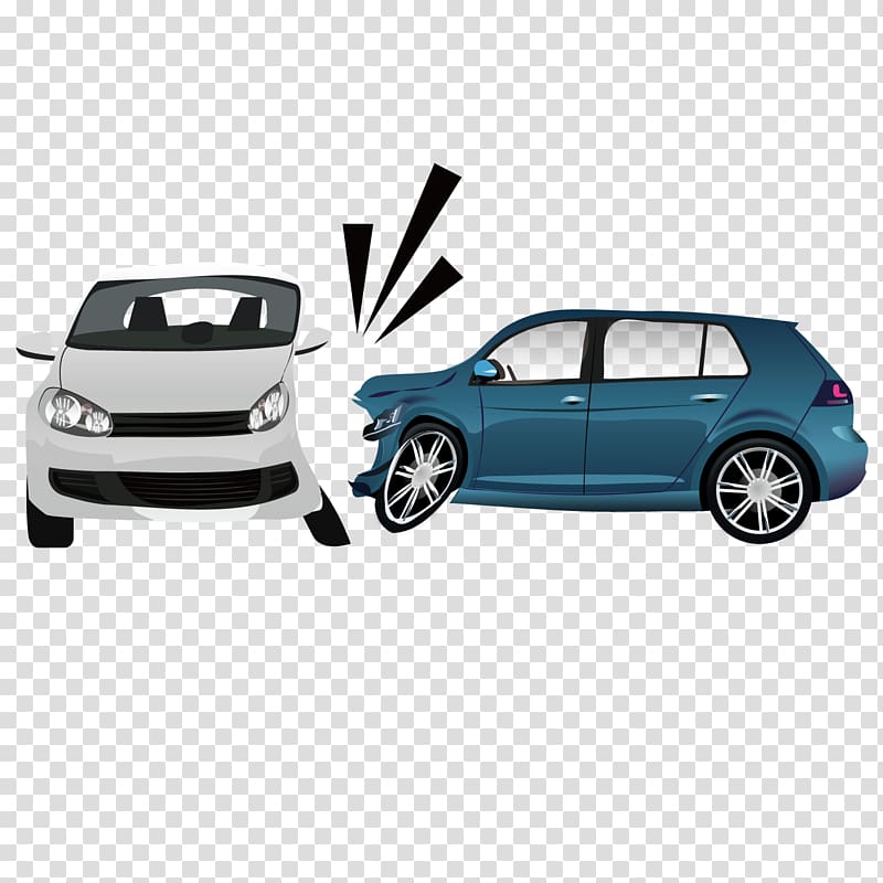 white and blue vehicle illustration, Used car Vehicle identification number VIN etching, car crash transparent background PNG clipart