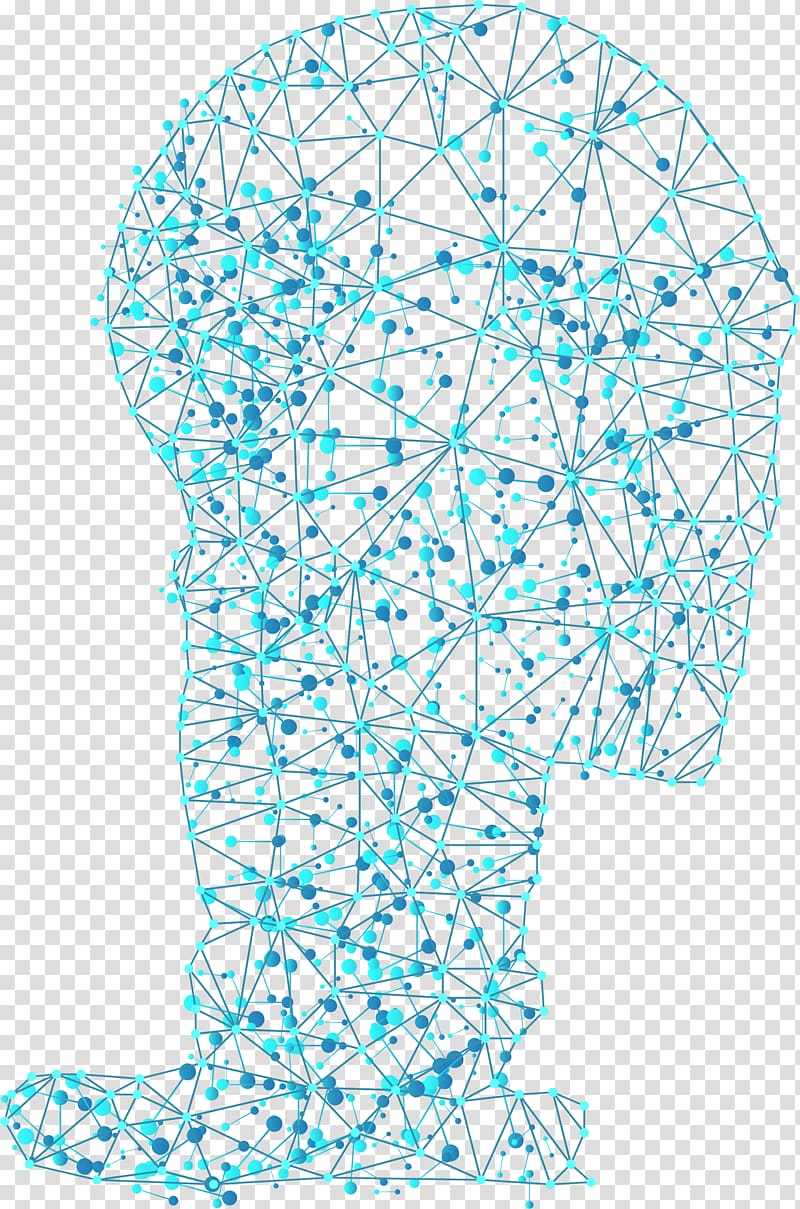 person face string , Human brain Cerebrum Euclidean , Blue technology line human brain transparent background PNG clipart