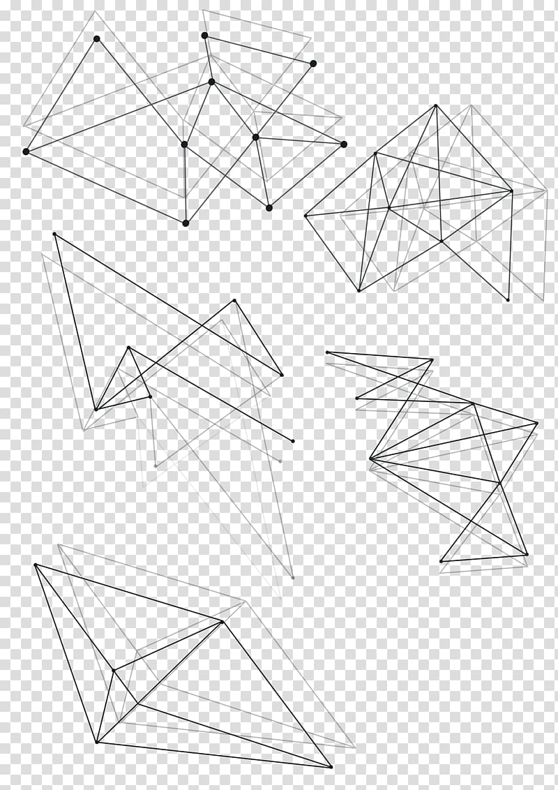 Triangle Symmetry Structure Area Pattern, Science and technology lines transparent background PNG clipart