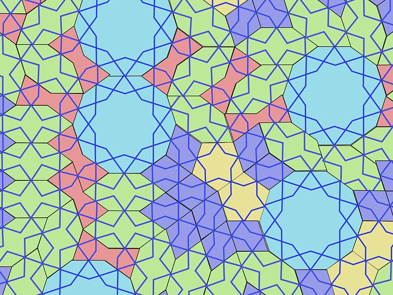 Islamic Golden Age Girih tiles Penrose tiling Tessellation Quasicrystal, geometric pattern transparent background PNG clipart