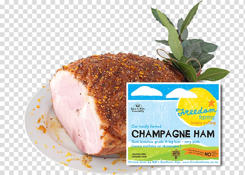 Champagne Christmas ham Food Meat, ham transparent background PNG clipart