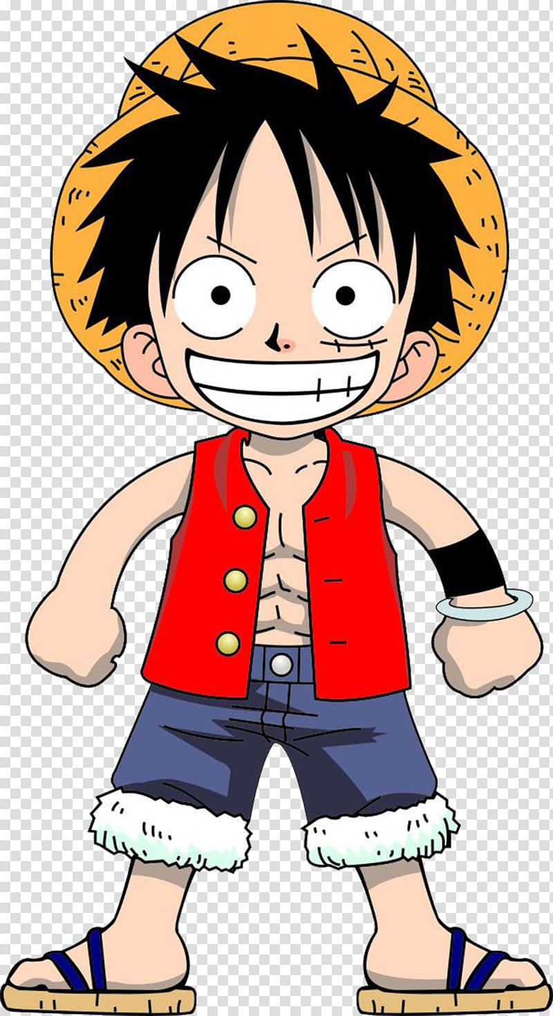 Luffy wearing straw hat PNG Image
