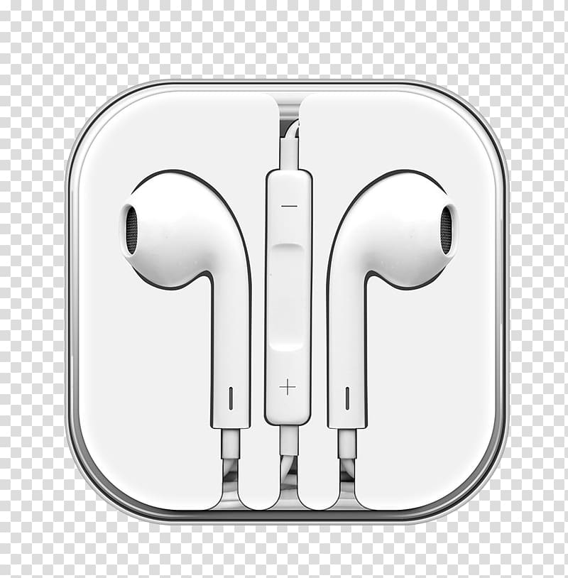 Apple EarPods case, iPhone 5 Headphones Microphone iPhone 6S Apple earbuds, White headphones transparent background PNG clipart